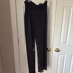 EUC Elegant Black beaded Lace Pants